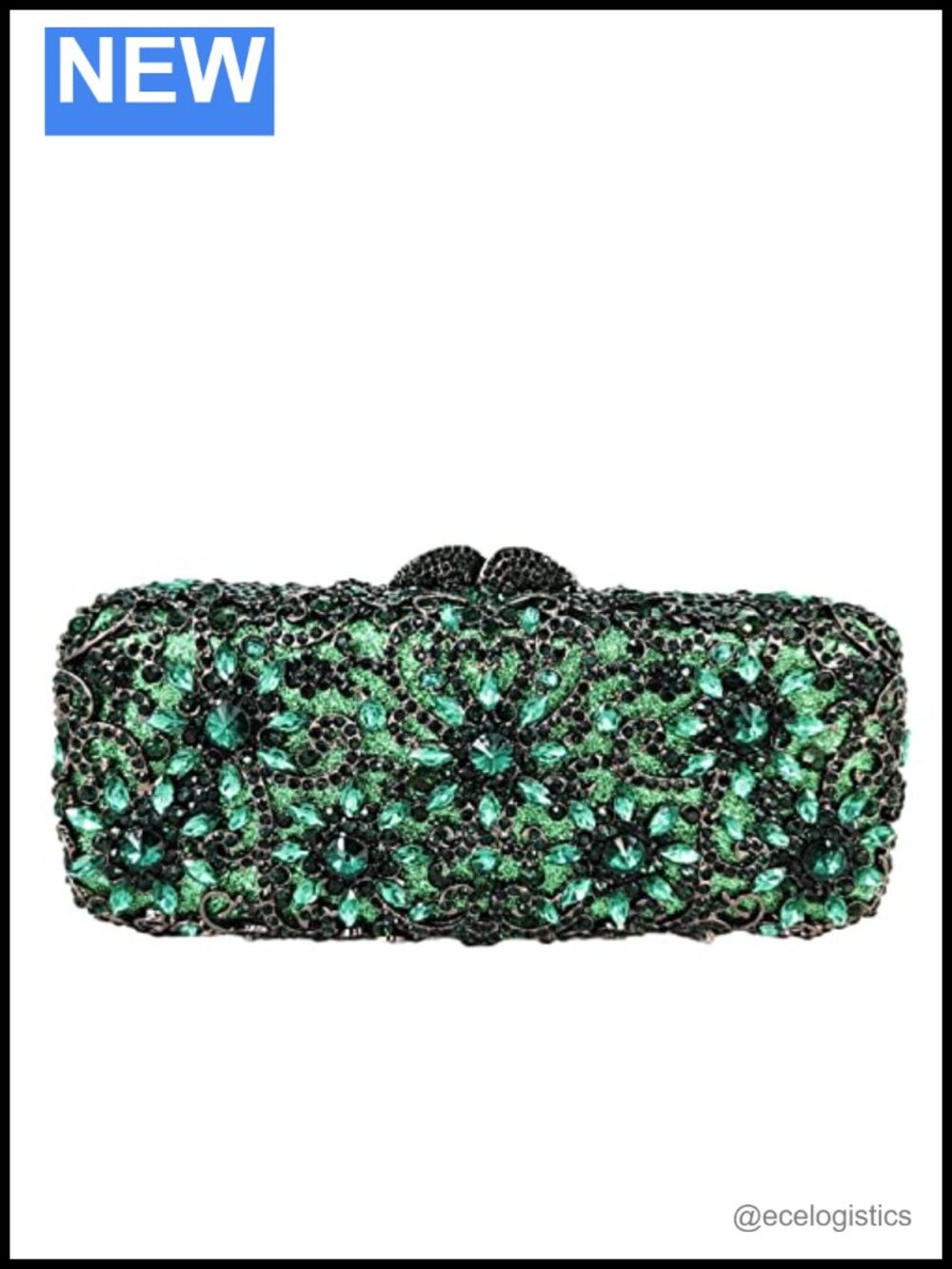 Crystal Flower Clutch Evening Bag Rhinestone Party Purse